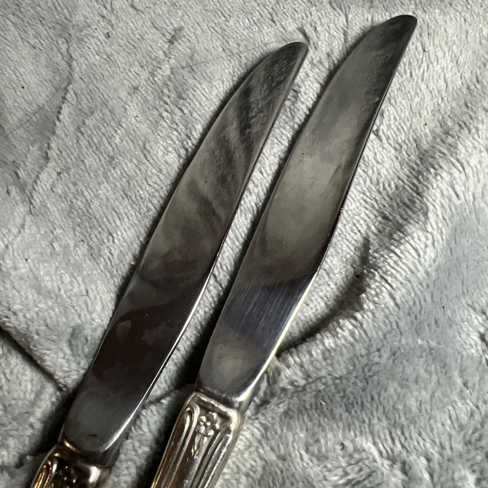 BAROQUE ROSE 1881 Rogers Silverplate‎ 2 Pc Dinner Knifes